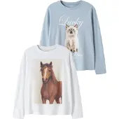Name it Camiseta 'NKFVOTEA' ópalo / marrón / greige / blanco