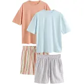 Next Pantalón de pijama crema / azul pastel / lila oscuro / naranja claro