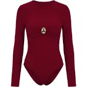 Trendyol Body camiseta oro / rojo oscuro