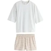 Next Pijama de pantalón corto arena / gris moteado