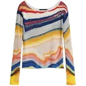 Desigual , Jersey Punto Estampado, Mujer, Azul, L