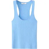 Mango Top de punto 'LAURA' azul claro