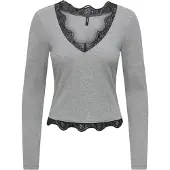 ONLY Camiseta 'ONLFENJA' gris moteado / negro