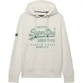 Superdry para hombre. M2014626A Sudadera con capucha Classic blanco roto (L), Casual, Algodón, outlet 2026.