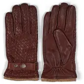 Howard London Guantes con dedos 'Leather Gloves Axel Brown' marrón
