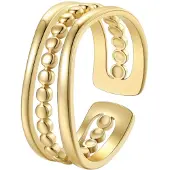 Hey Happiness Anillo 'Layered Bead' oro