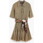 Desigual , Vestido Manga Larga Camisero, Mujer, Algodon, Verde, M