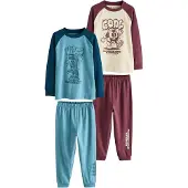 Next Pijama beige claro / azul cielo / azul oscuro / borgoña