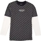 GUESS Camiseta navy / blanco