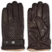 Howard London Guantes con dedos 'Axel' marrón oscuro