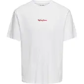 Only & Sons Camiseta 'ONSROLLING STONE' rojo carmesí / blanco