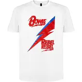 Rockshirts Camiseta 'David Bowie Rebel, Rebel T-Shirt' blanco