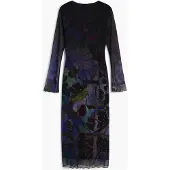 Desigual , Vestido tul estampado M. C. Lacroix, Mujer, Poliester, Azul, L