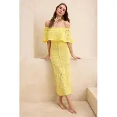 Trendyol Vestido de punto amarillo