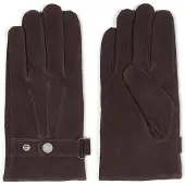 Howard London Guantes con dedos 'Leather Gloves Jacob Dark Brown' marrón oscuro