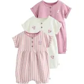 Next Pijama entero/body rosa / blanco natural