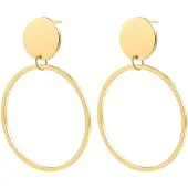 Hey Happiness Pendientes 'Round Drop Hoop' oro