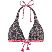LASCANA Top de bikini rosa / negro / blanco