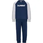 Hummel Chándal azul oscuro / gris moteado / blanco