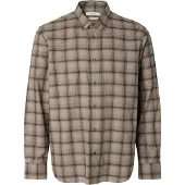 Selected Camisa 'SLMCole' beige / beige oscuro / antracita