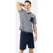 PANTONECLO Pijama corto 'Men’s Nightwear Set' negro / blanco