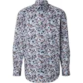 Olymp Camisa marino / azul paloma / marrón / blanco