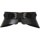 Haute Cuir Cinturón 'Crescent Peplum Belt' negro