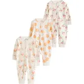 Next Pijama crema / marrón / verde pastel / naranja claro