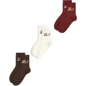 Karl Lagerfeld Calcetines 'Signature' chocolate / burdeos / negro / blanco