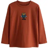 Next Camiseta azul / miel / naranja oscuro / blanco