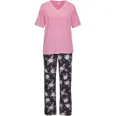 LASCANA Pijama navy / azul claro / baya / altrosa