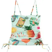 Next Top de tankini amarillo oscuro / menta / verde oscuro / naranja oscuro