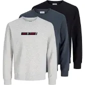 Jack & Jones Sudadera 'JJMUNK' navy / rojo oscuro / negro / blanco moteado