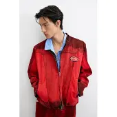 Desigual , Cazadora racing bicolor, Hombre, Algodon, Rojo, L