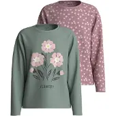 Name it Camiseta 'NKFVELDA' menta / verde oscuro / lila / blanco