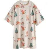 Next Camiseta de noche ecru / beige oscuro / pino / rojo cereza