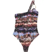 Next Traje de baño azul cielo / marrón / marrón claro / negro
