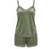 Hunkemoller Pijama de pantalón corto oliva