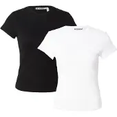Weekday Camiseta 'Carla' negro / blanco