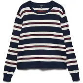 Vero Moda Jersey 'VMSilje' azul oscuro / rojo cereza / blanco