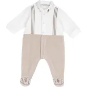 Chicco Pijama entero/body beige oscuro / blanco