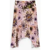 Desigual , Falda Estampada Asimétrica, Mujer, Lyocell, Rojo, S