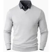 PANTONECLO Jersey 'Men’s Mock Sweater' gris claro