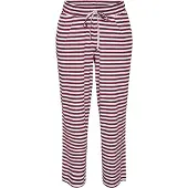 Zizzi Pantalón de pijama 'Mellie' burdeos / blanco