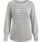Usha Camiseta gris moteado / blanco natural