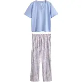 Next Pijama azul claro / baya / blanco