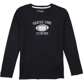 GUESS Camiseta azul oscuro / blanco lana
