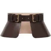 Haute Cuir Cinturón 'Peplum Corset Belt' marrón oscuro