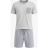 PANTONECLO Pijama corto 'Men’s Nightwear Set' gris