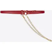 Haute Cuir Cinturón 'Skinny Chain Belt' rojo